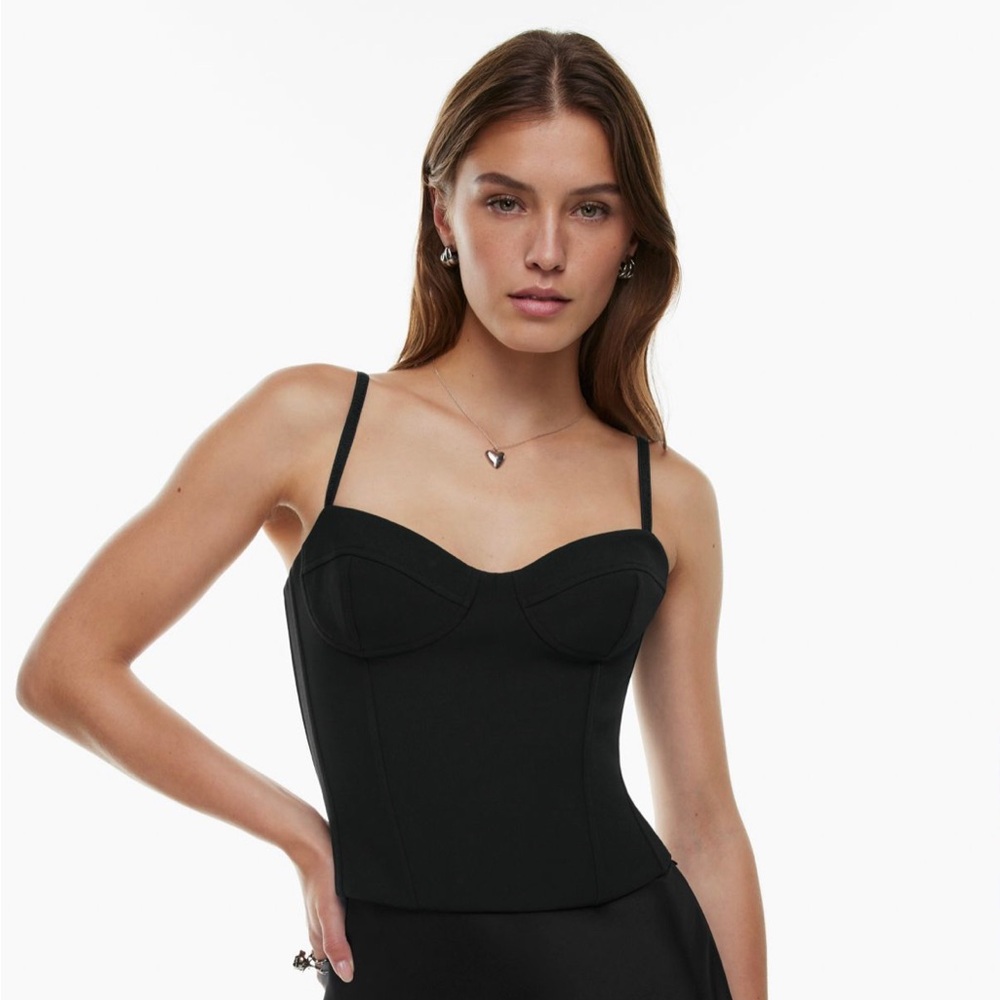 Aritzia black dazzle bustier corset top